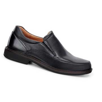 Men's Ecco Holton Apron Toe Slip On Dress Shoes Black | Canada 518GSO